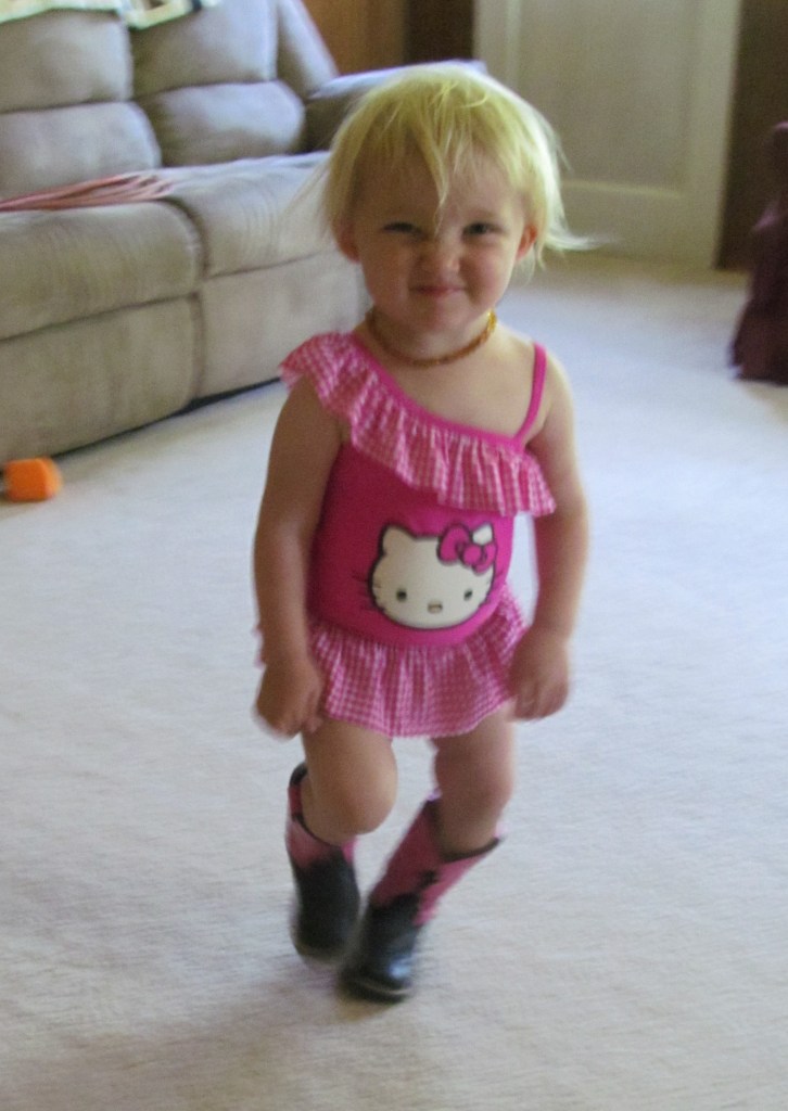 "I scrunch my face at you because I love you, Camera Person/Mom." At least, that's what I tell myself she's thinking. 